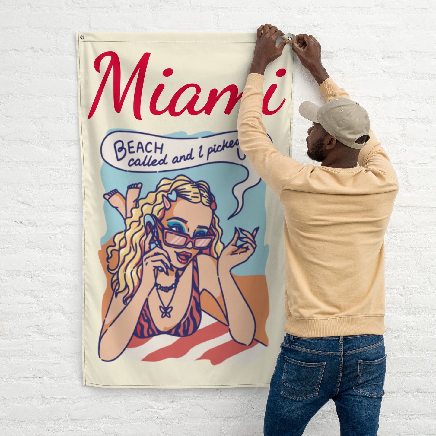 MIAMI BEACH FLAG - Miami Beach Florida Flag - Miami Beach Decor