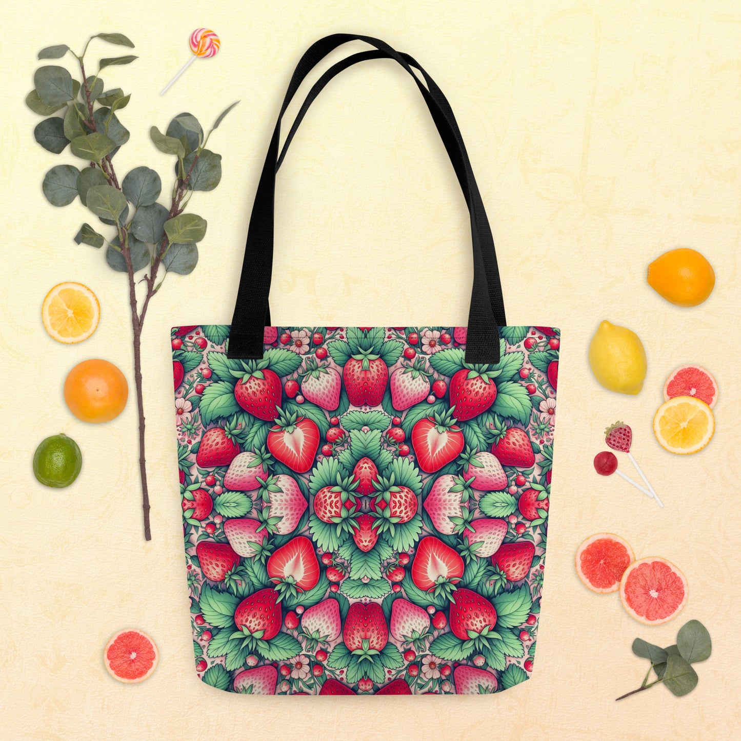 FLORIDA STRAWBERRY TOTE BAG - FL Strawberry Tote Bag
