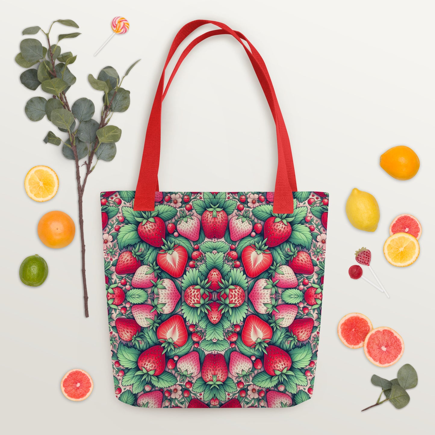 FLORIDA STRAWBERRY TOTE BAG - FL Strawberry Tote Bag