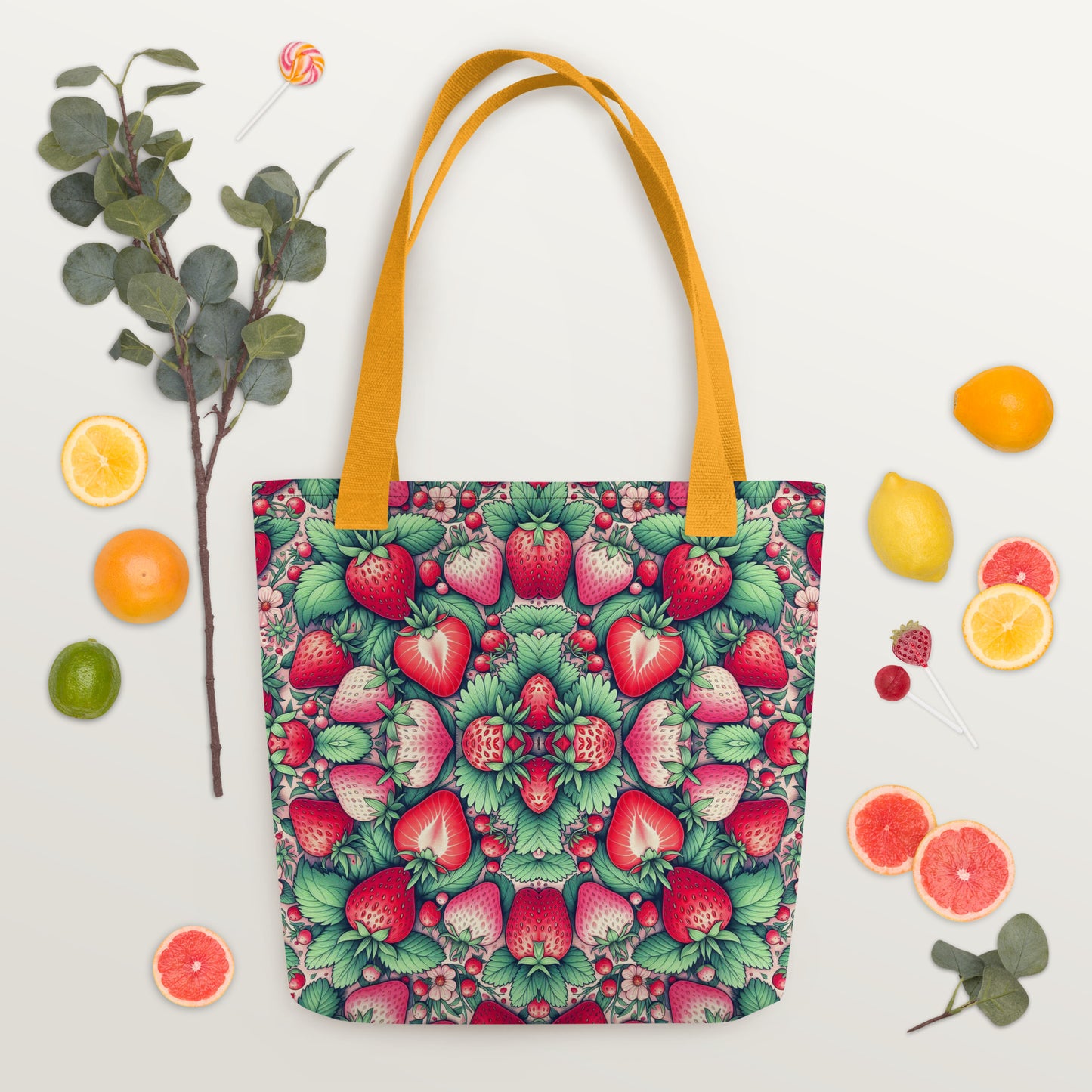 FLORIDA STRAWBERRY TOTE BAG - FL Strawberry Tote Bag
