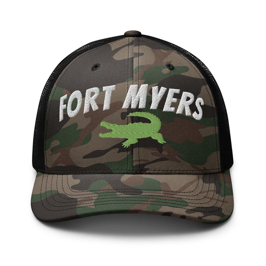 FORT MYERS ALLIGATOR - FLORIDA Camouflage Alligator FORT MYERS trucker hat