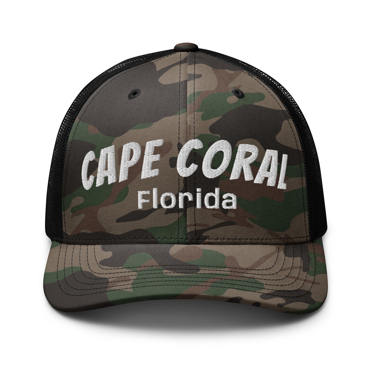CAPE CORAL FLORIDA Camouflage Hat - Cape Coral camouflage trucker hat