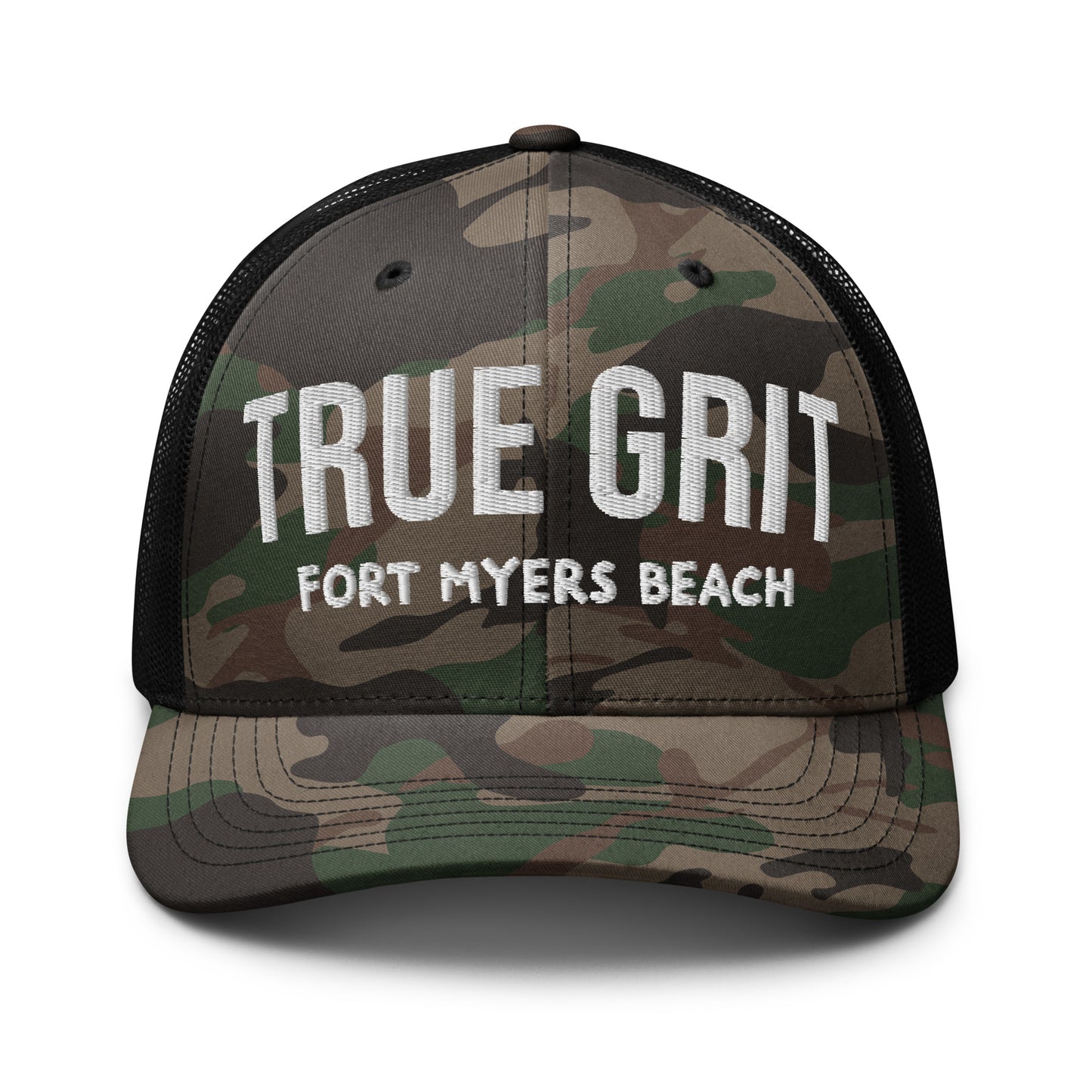 TRUE GRIT FORT MYERS BEACH FLORIDA - Camouflage Florida trucker hat
