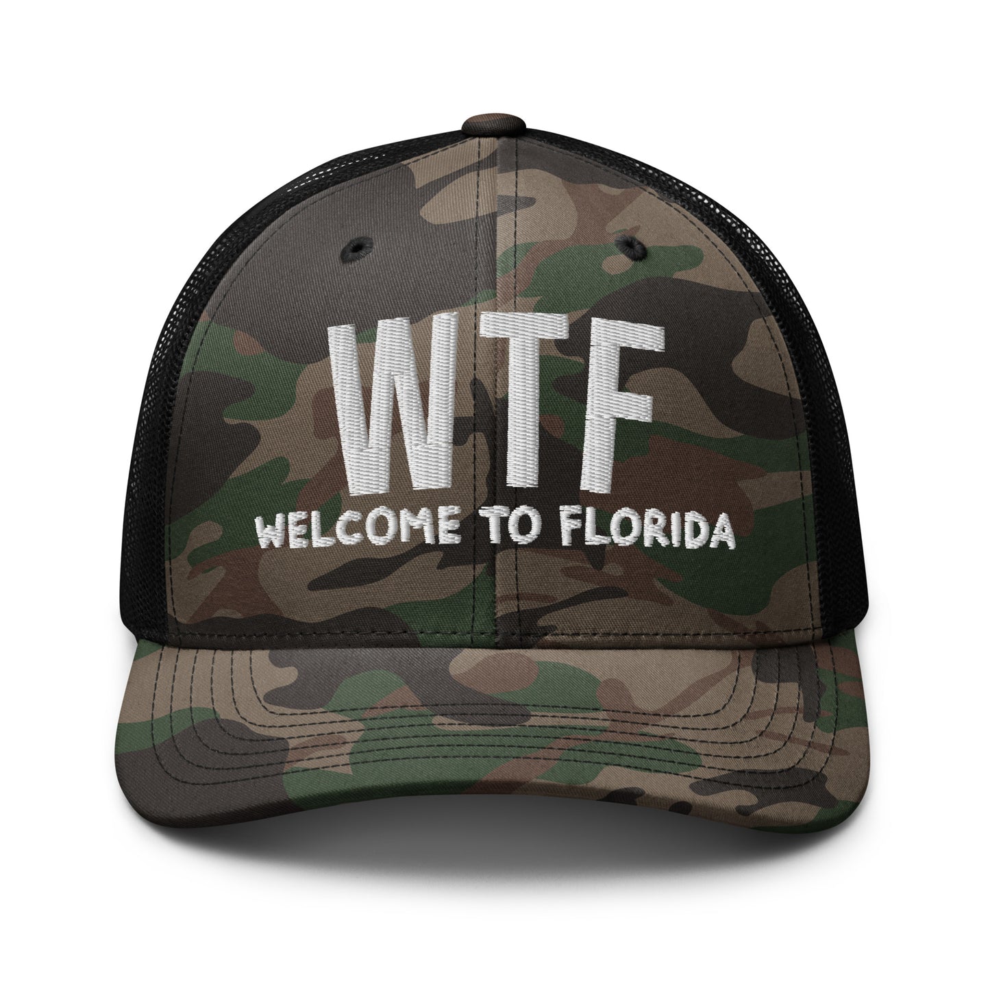 WELCOME TO FLORIDA HAT - Camouflage Florida WTF trucker hat