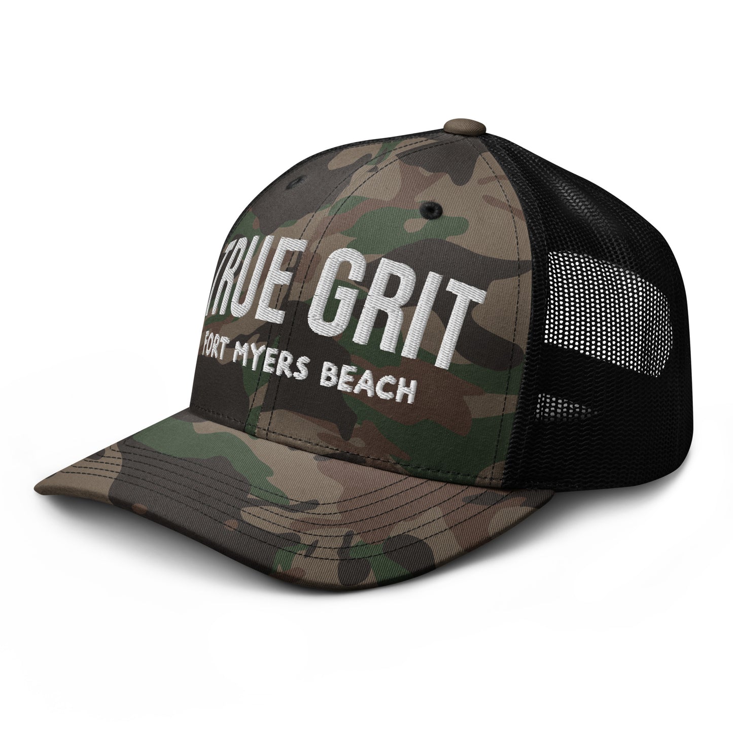 TRUE GRIT FORT MYERS BEACH FLORIDA - Camouflage Florida trucker hat