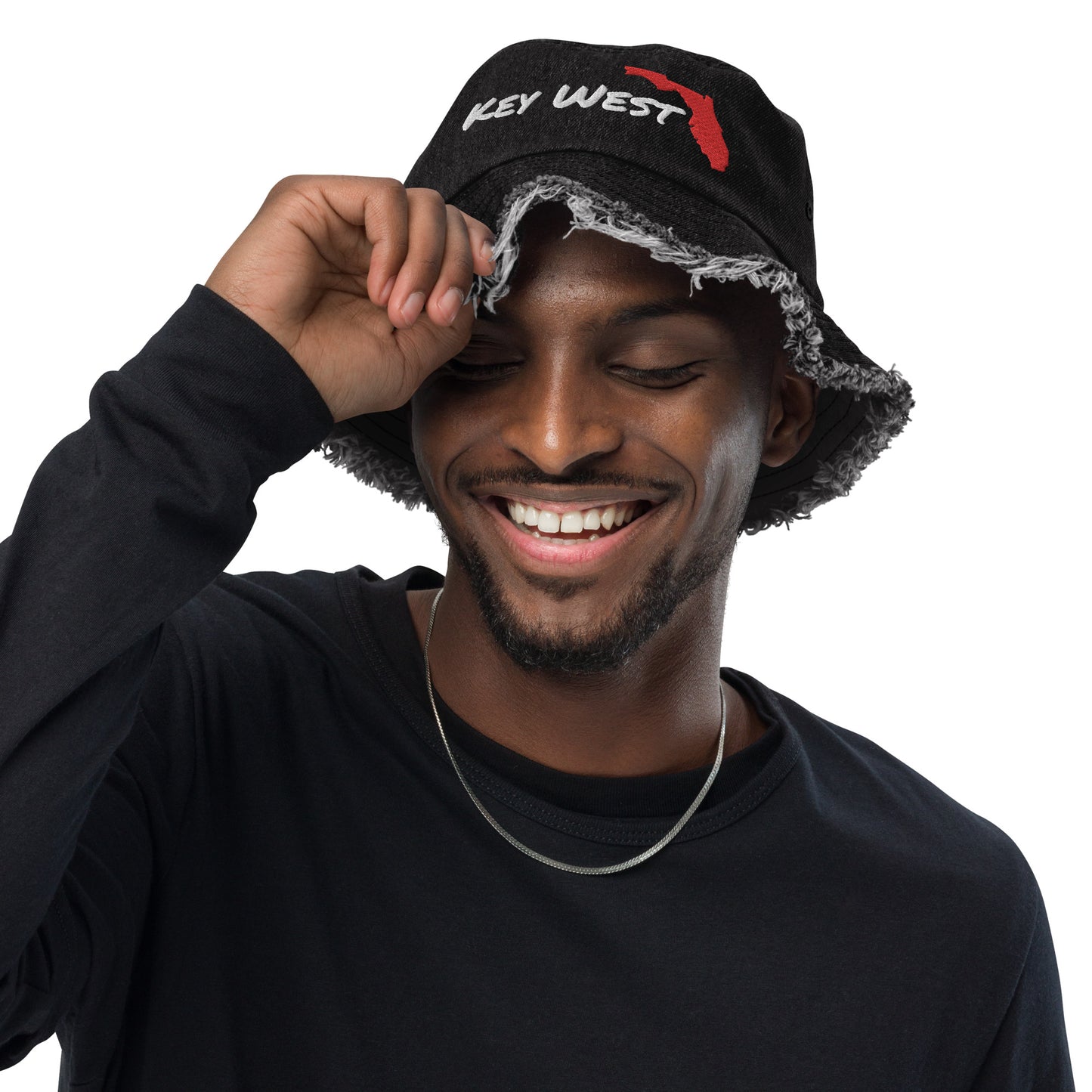 KEY WEST, FL - Key West Florida Distressed denim bucket hat