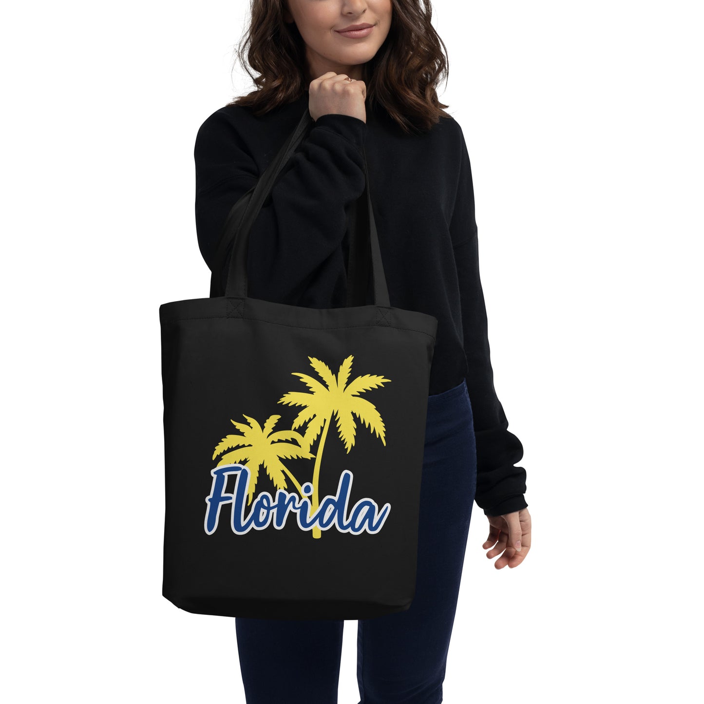 FLORIDA PALM TREES TOTE BAG - Eco Tote Bag - Yellow Palm Trees Florida