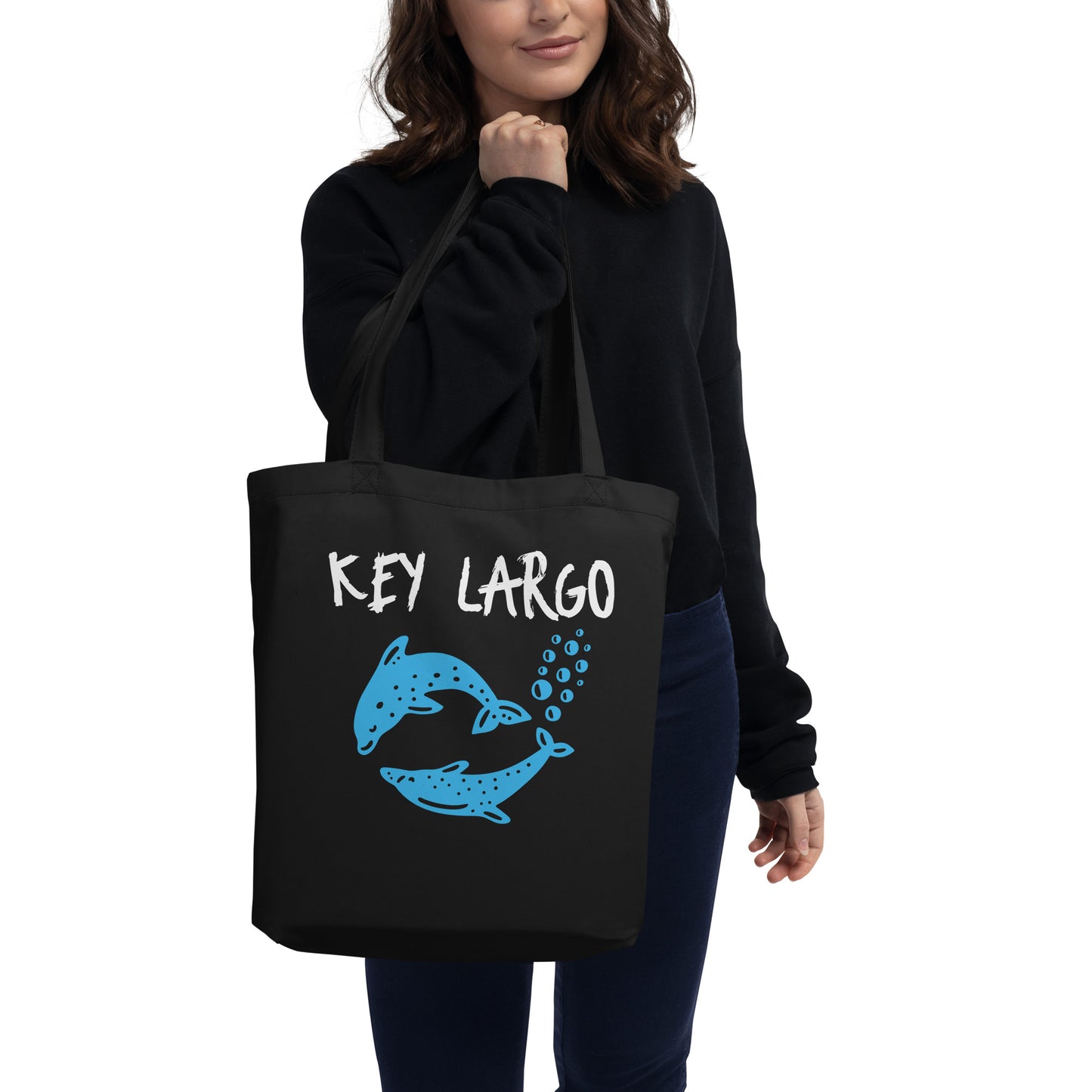 KEY LARGO FLORIDA W/ DOLPHINS - Dolphin Eco Tote Bag