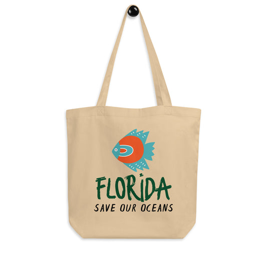 FLORIDA "SAVE OUR OCEANS" Eco Tote Bag - Florida Tote Bag