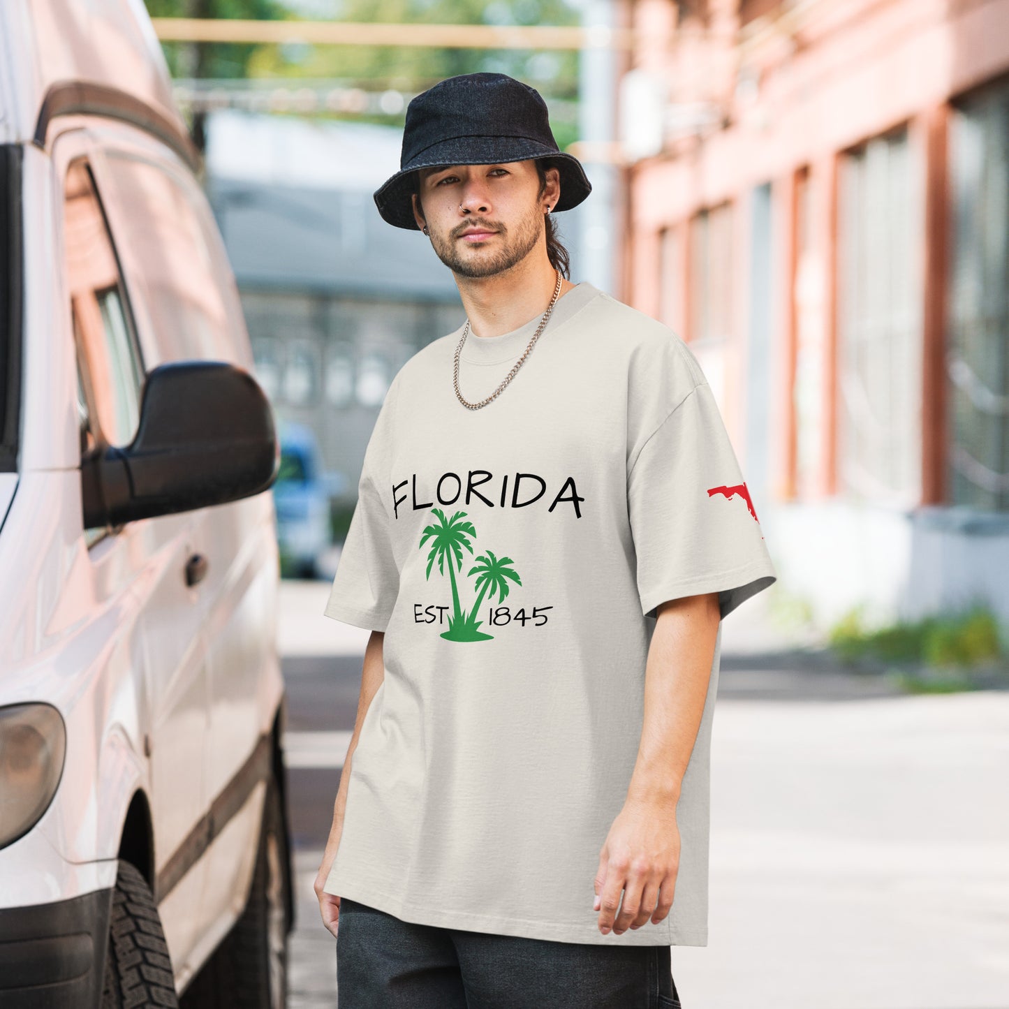 Oversized faded Florida t-shirt - Florida Palm Tree Shirt