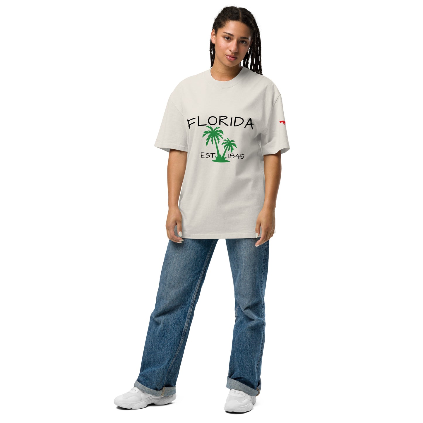 Oversized faded Florida t-shirt - Florida Palm Tree Shirt