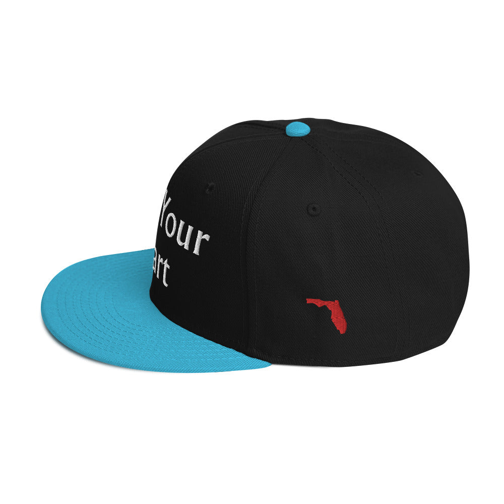 BLESS YOUR HEART Snapback Hat - Bless Your Hear Left Side FL Map