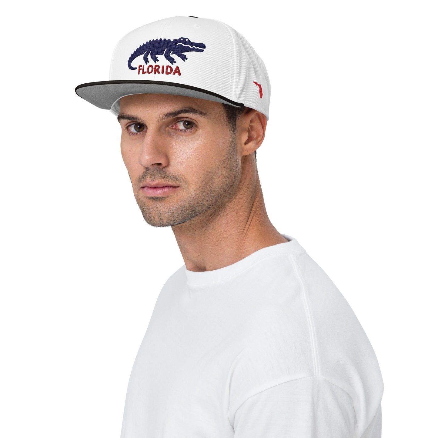 FLORIDA ALLIGATOR Snapback Hat - FL GATOR with Left Side Florida Map