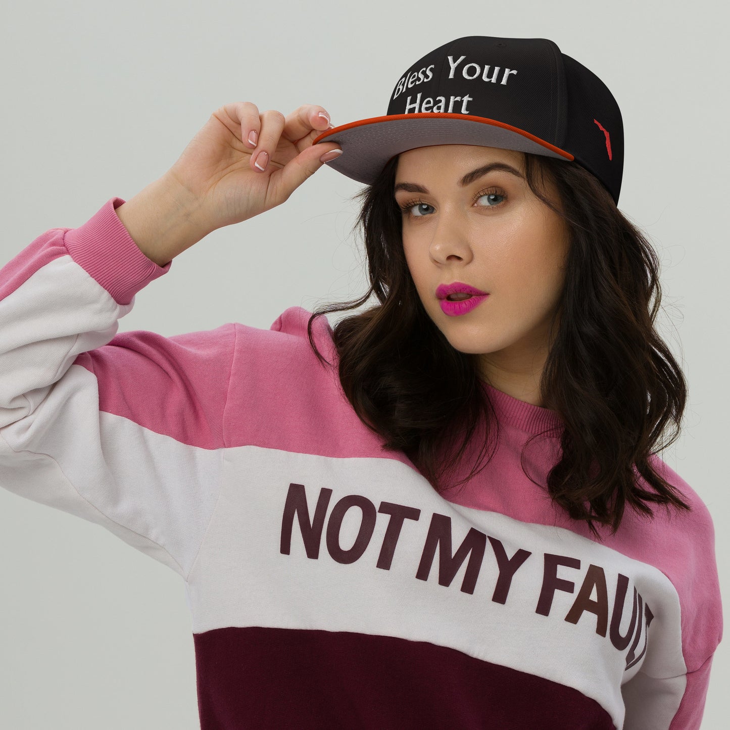 BLESS YOUR HEART Snapback Hat - Bless Your Hear Left Side FL Map