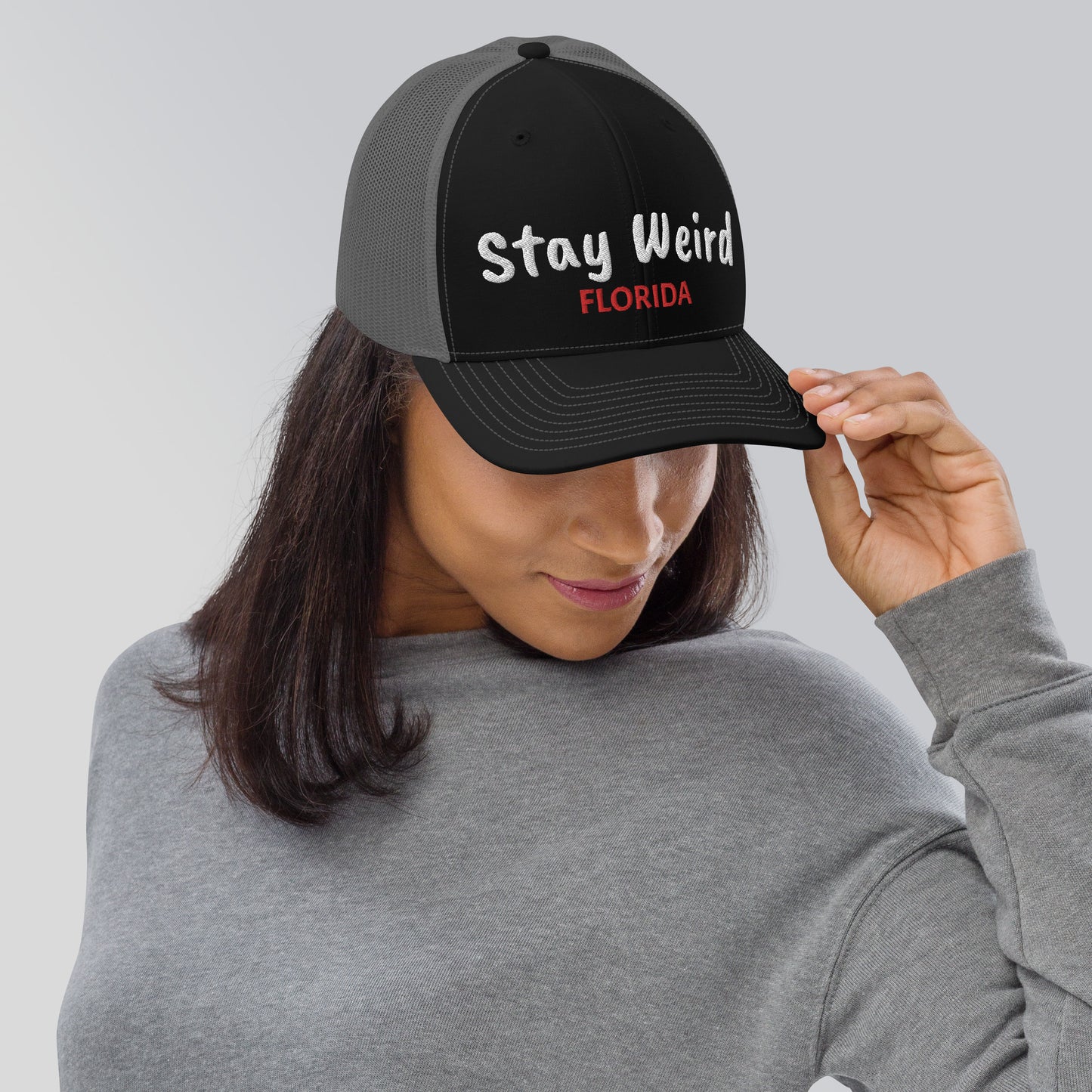 STAY WEIRD FLORIDA TRUCKER CAP - Stay Weird Florida Snapback Trucker Hat