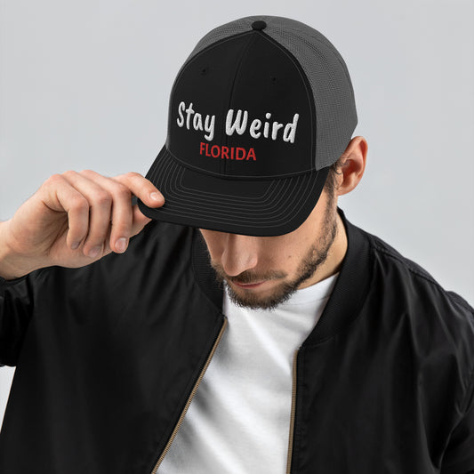 STAY WEIRD FLORIDA TRUCKER CAP - Stay Weird Florida Snapback Trucker Hat