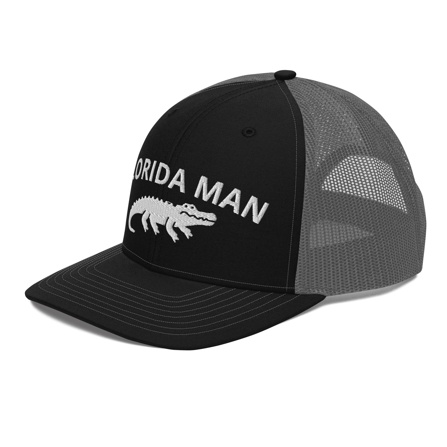 FLORIDA MAN ALLIGATOR Trucker Cap (BLACK) - Florida Man Alligator Trucker Hat
