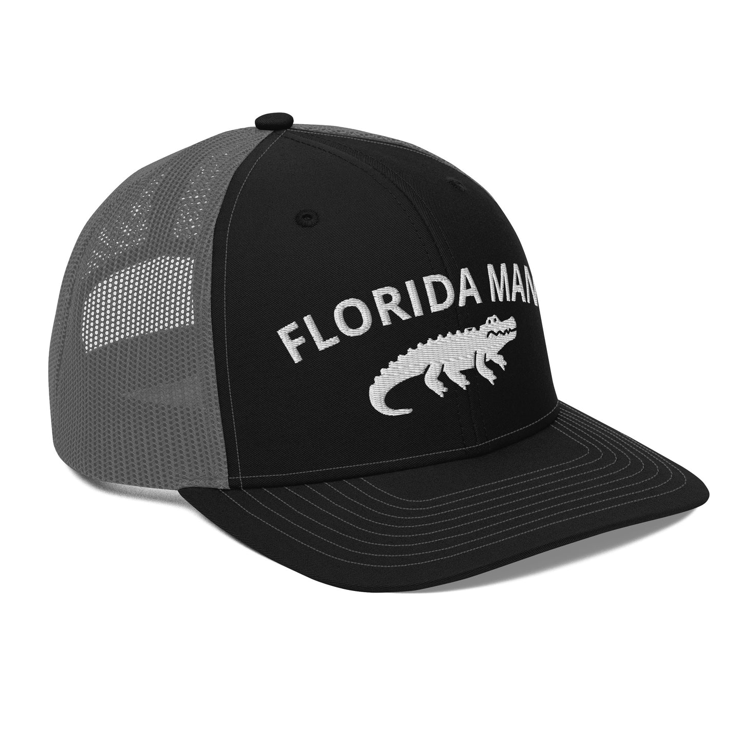 FLORIDA MAN ALLIGATOR Trucker Cap (BLACK) - Florida Man Alligator Trucker Hat