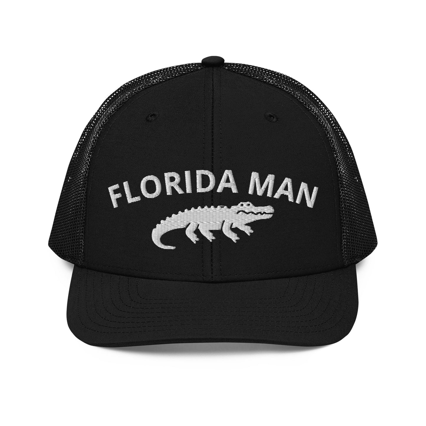 FLORIDA MAN ALLIGATOR Trucker Cap (BLACK) - Florida Man Alligator Trucker Hat