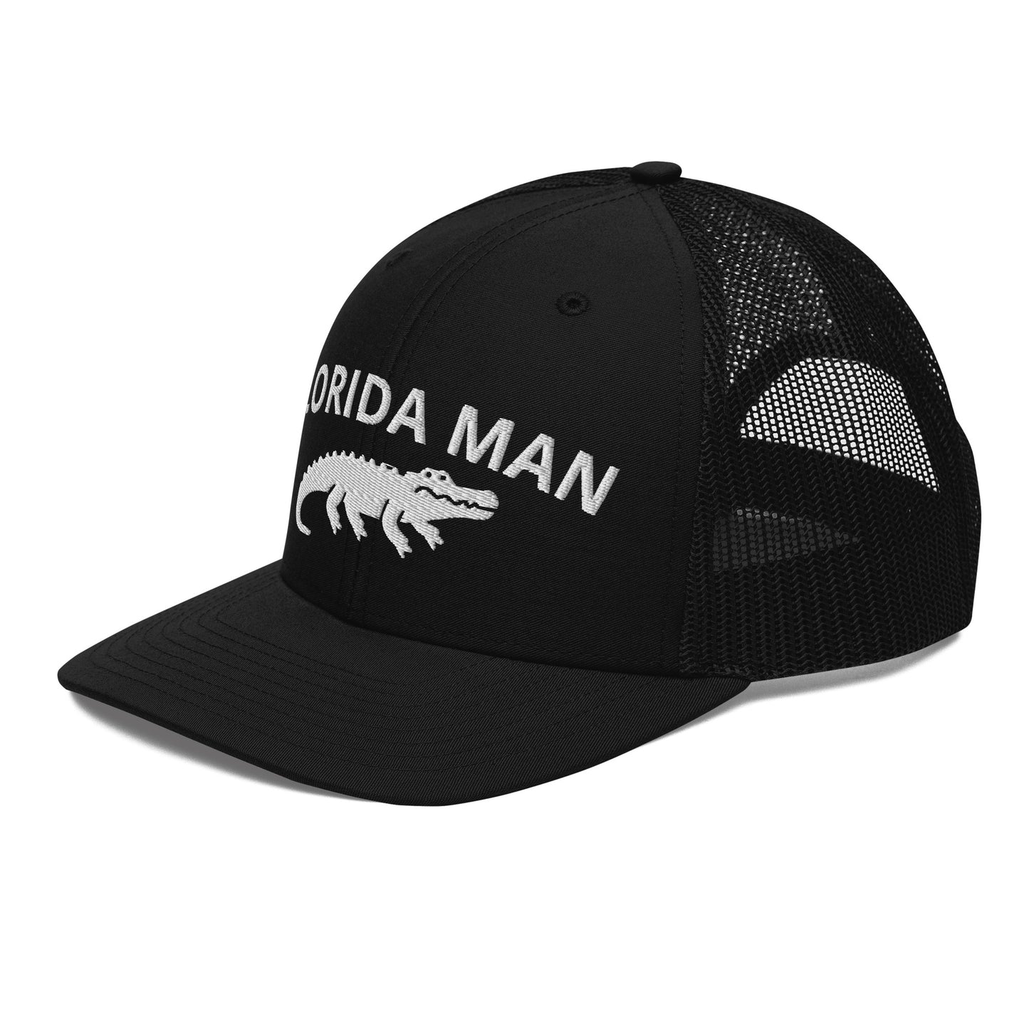 FLORIDA MAN ALLIGATOR Trucker Cap (BLACK) - Florida Man Alligator Trucker Hat