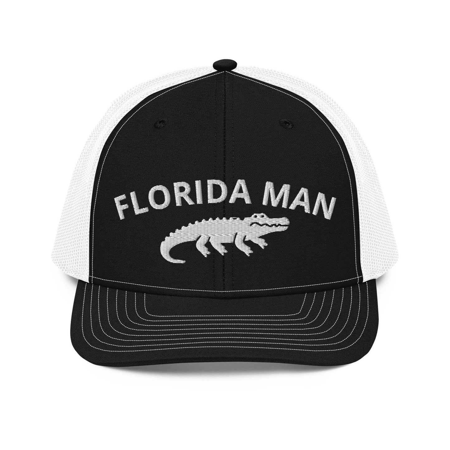 FLORIDA MAN ALLIGATOR Trucker Cap (BLACK) - Florida Man Alligator Trucker Hat