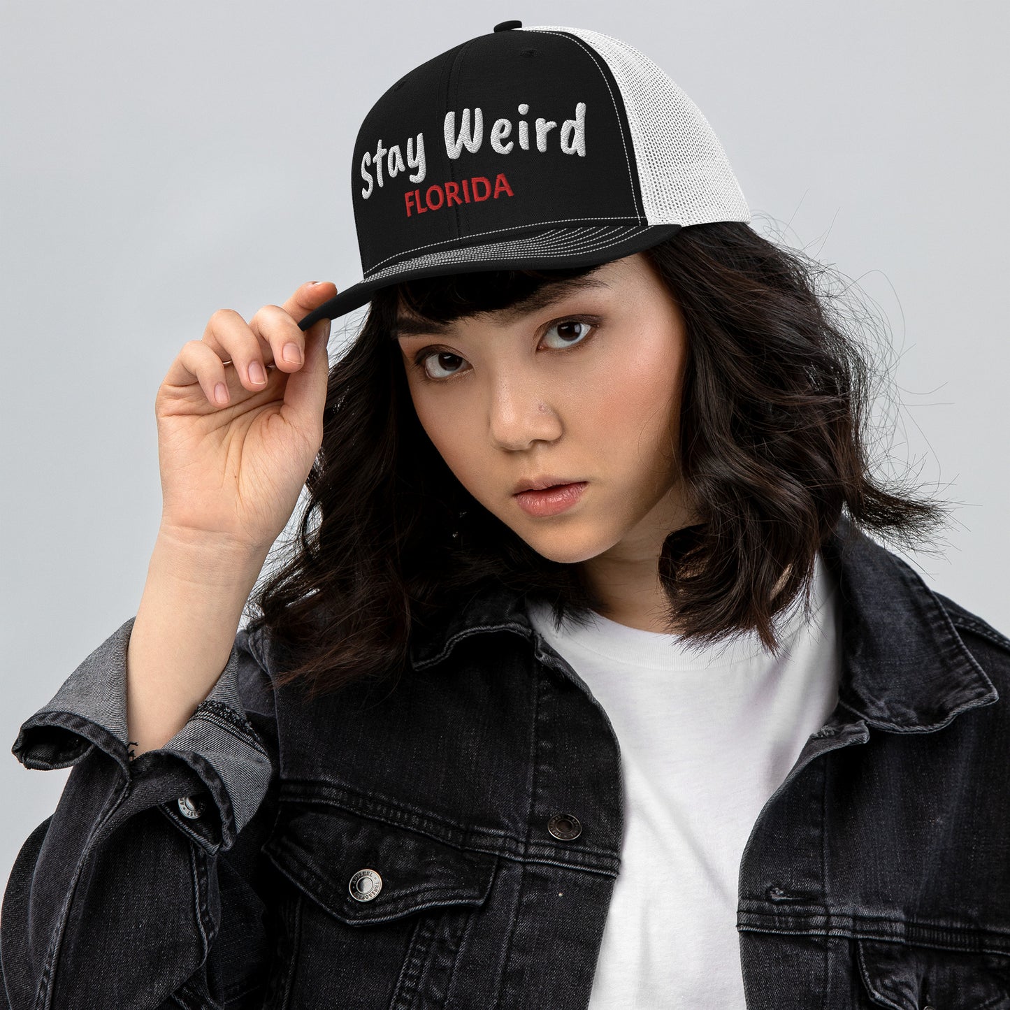 STAY WEIRD FLORIDA TRUCKER CAP - Stay Weird Florida Snapback Trucker Hat
