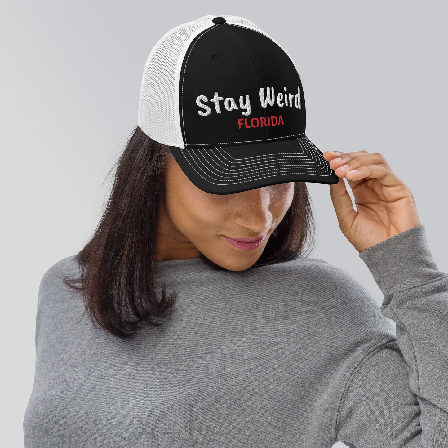 STAY WEIRD FLORIDA TRUCKER CAP - Stay Weird Florida Snapback Trucker Hat