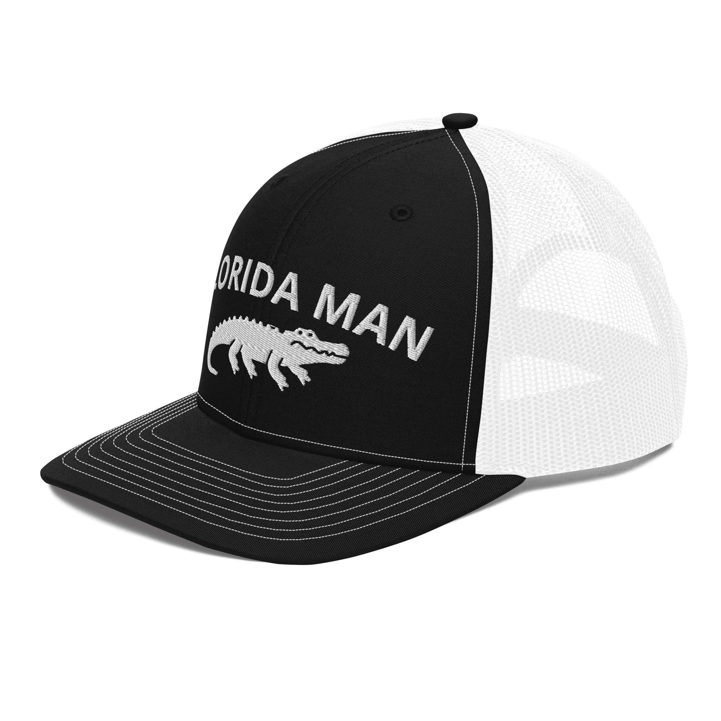FLORIDA MAN ALLIGATOR Trucker Cap (BLACK) - Florida Man Alligator Trucker Hat