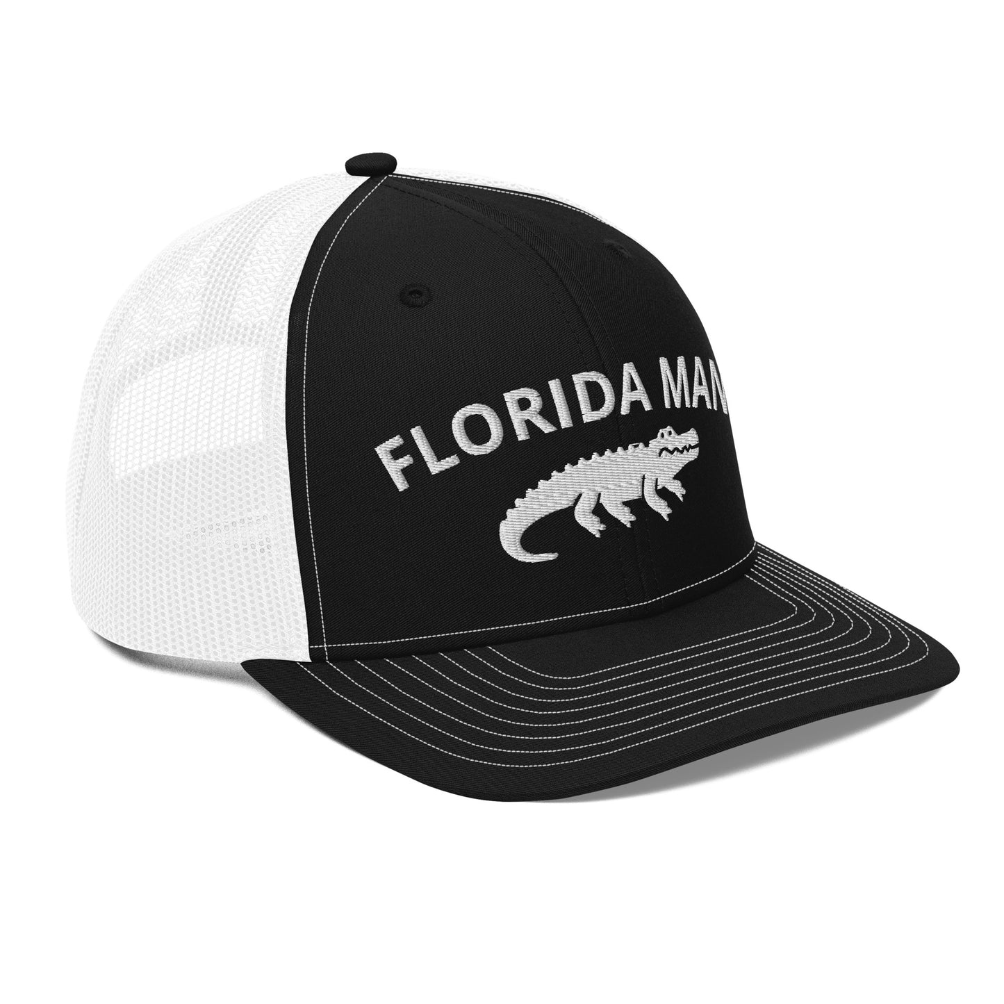 FLORIDA MAN ALLIGATOR Trucker Cap (BLACK) - Florida Man Alligator Trucker Hat