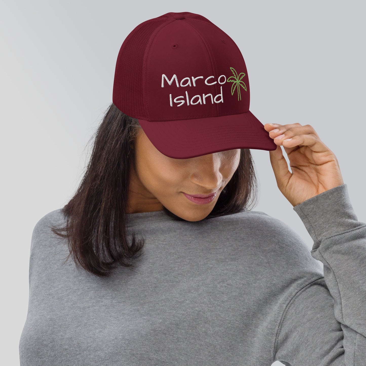 MARCO ISLAND FLORIDA PALM TREE SNAPBACK Trucker Cap - Marco Island FL Palm Tree Marco Island Hat