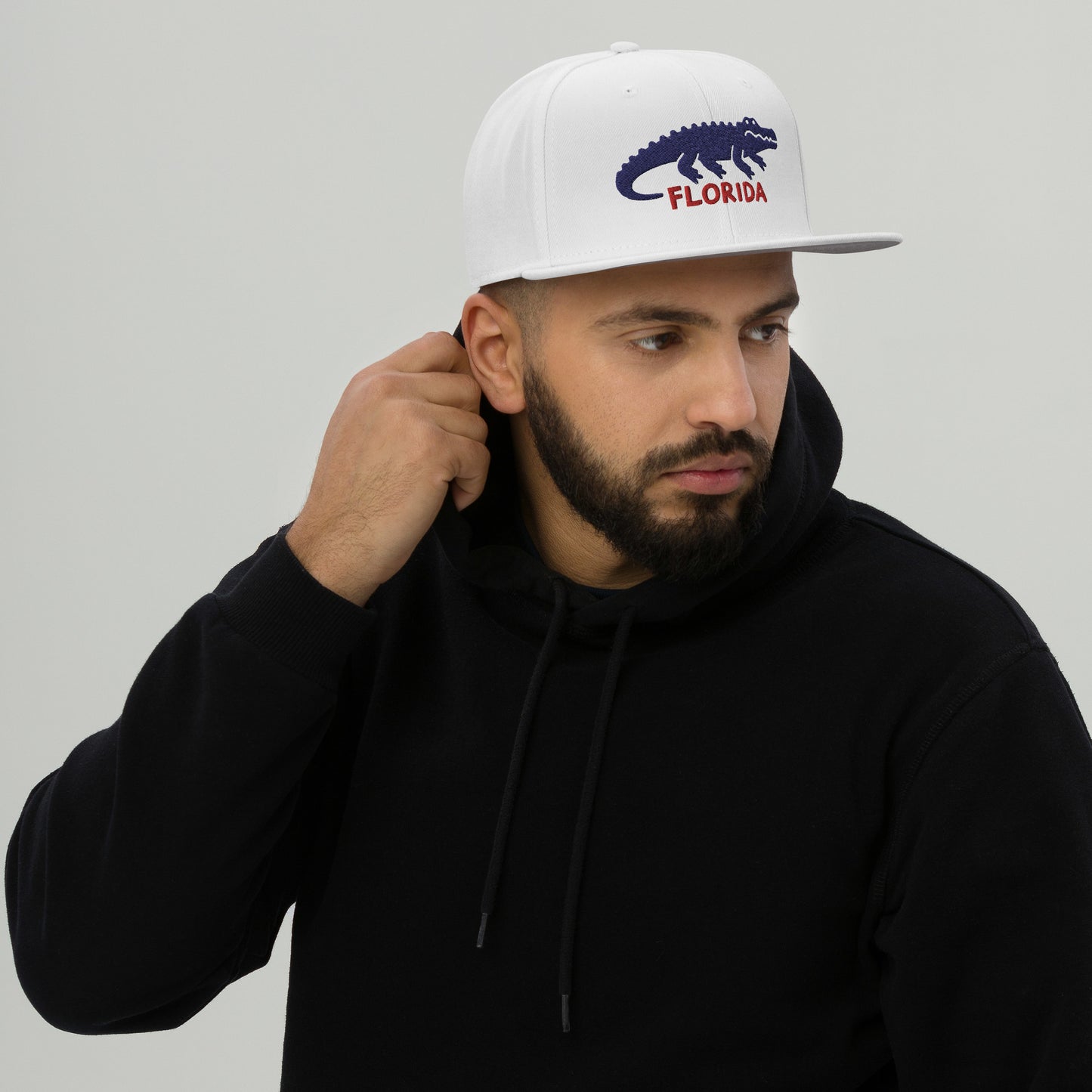 FLORIDA ALLIGATOR Snapback Hat - FL GATOR with Left Side Florida Map
