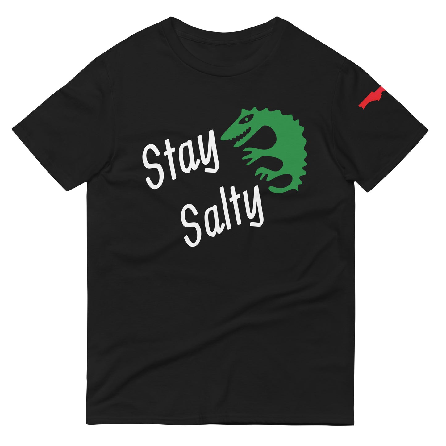 STAY SALTY FLORIDA TSHIRT W/ ALLIGATOR AND LEFT SLEEVE MAP - Florida Unisex Lightweight T-Shirt - Gildan 980