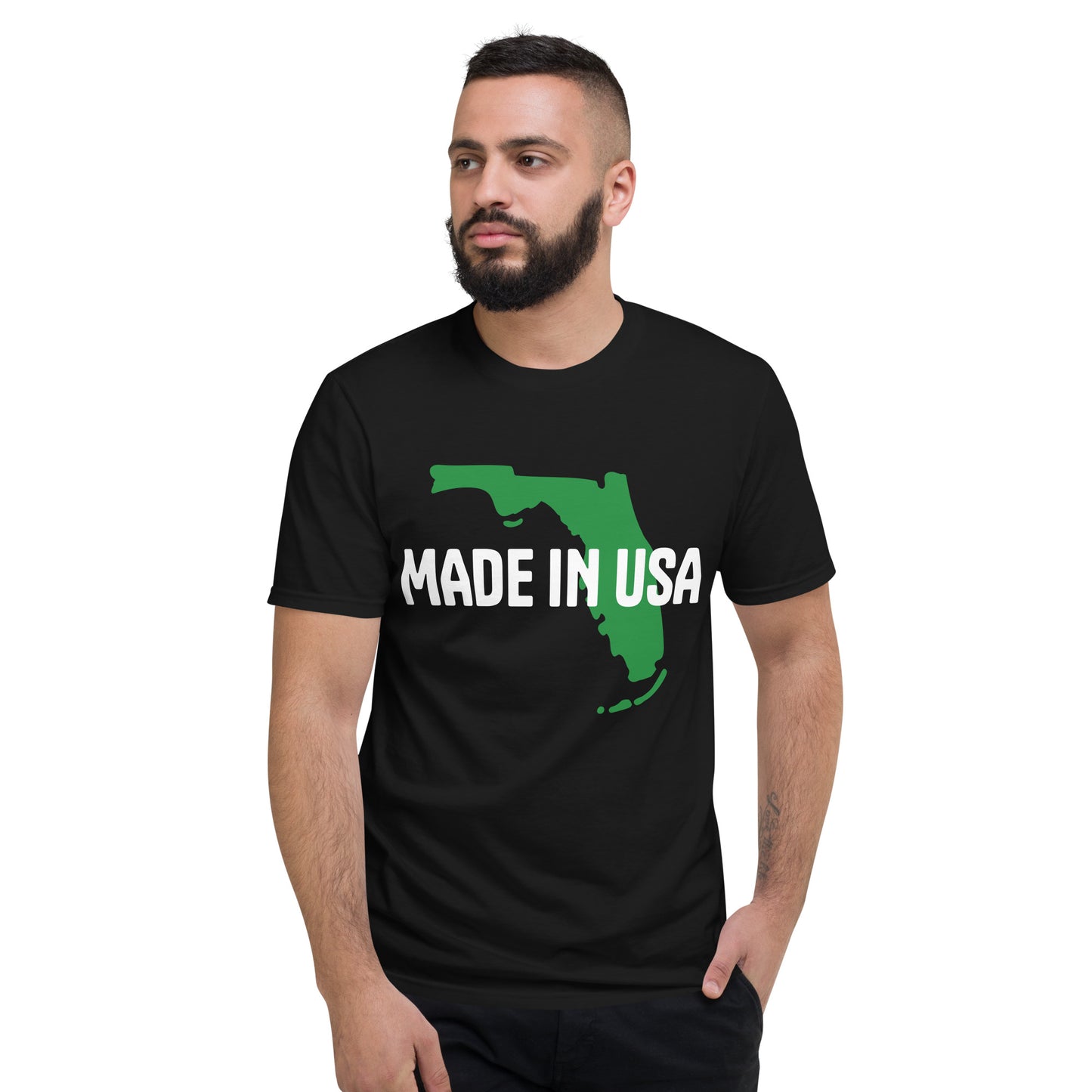 MADE IN USA T-SHIRT W/ FLORIDA MAP - Made in USA Shirt with a Florida Map Premium Lightweight T-Shirt