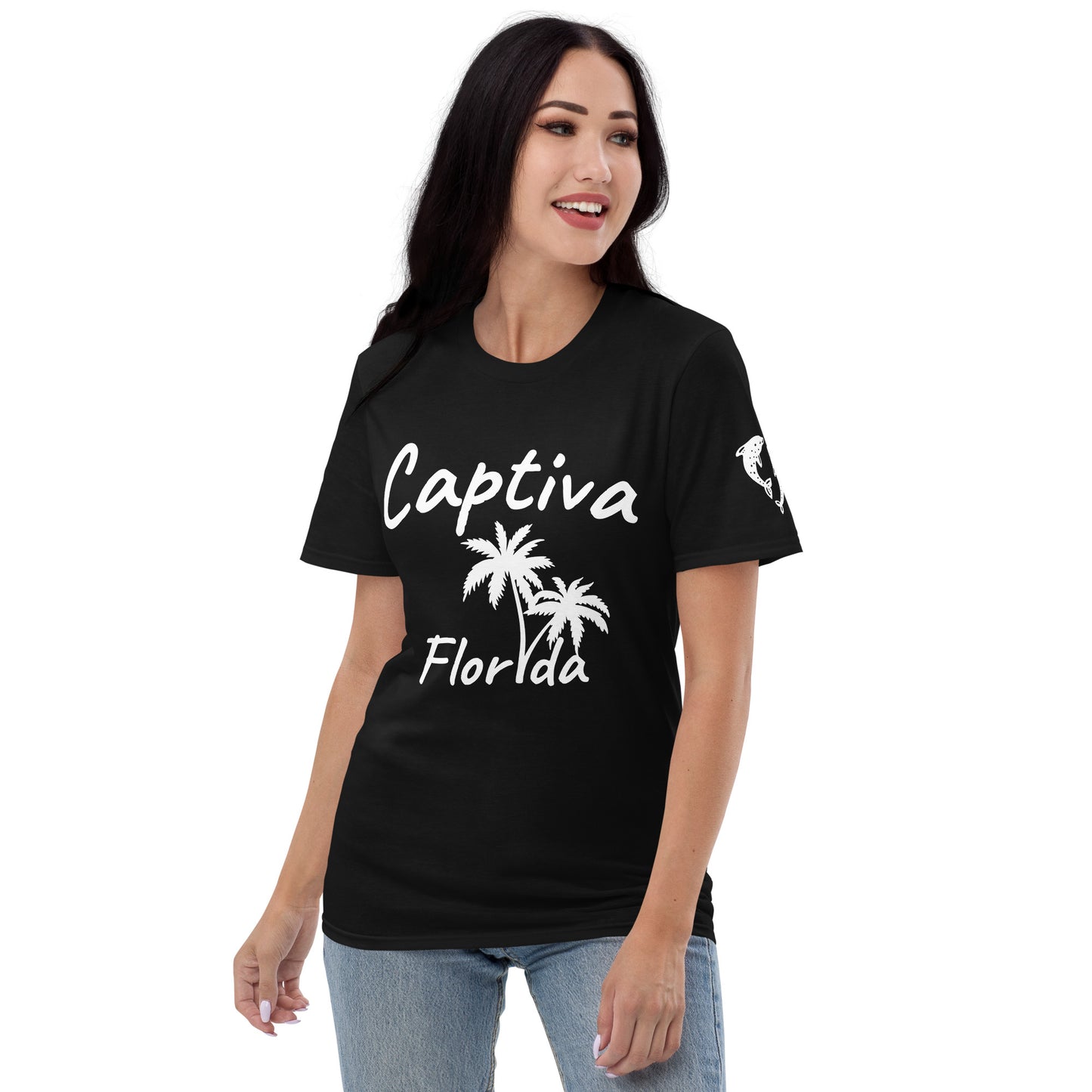 CAPTIVA FLORIDA PALM TREE T-SHIRT AND DOLPHINS - Palm Tree Dolphin Shirt Captiva Florida
