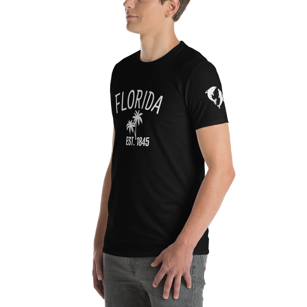 FLORIDA SHIRT WITH DOLPHINS - Florida T-Shirt with Dolphins on Left Sleeve V2