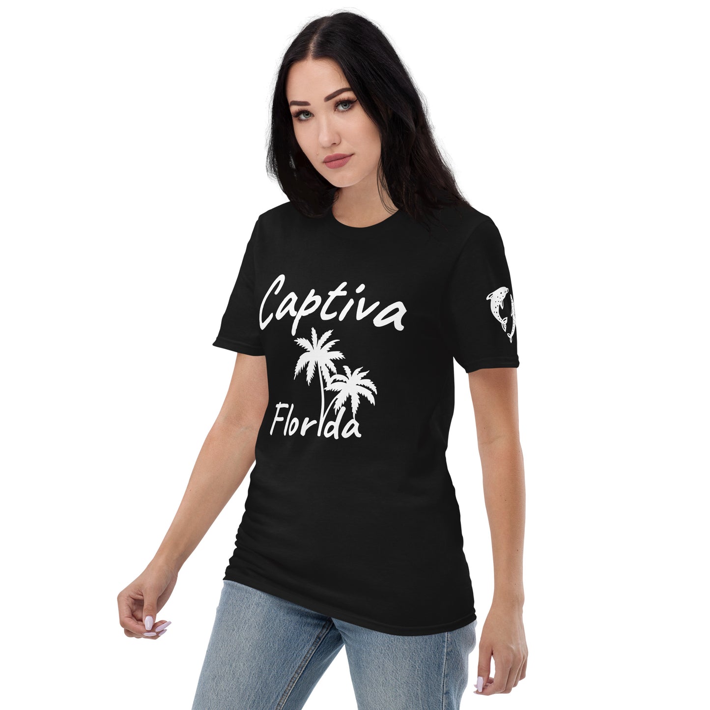CAPTIVA FLORIDA PALM TREE T-SHIRT AND DOLPHINS - Palm Tree Dolphin Shirt Captiva Florida