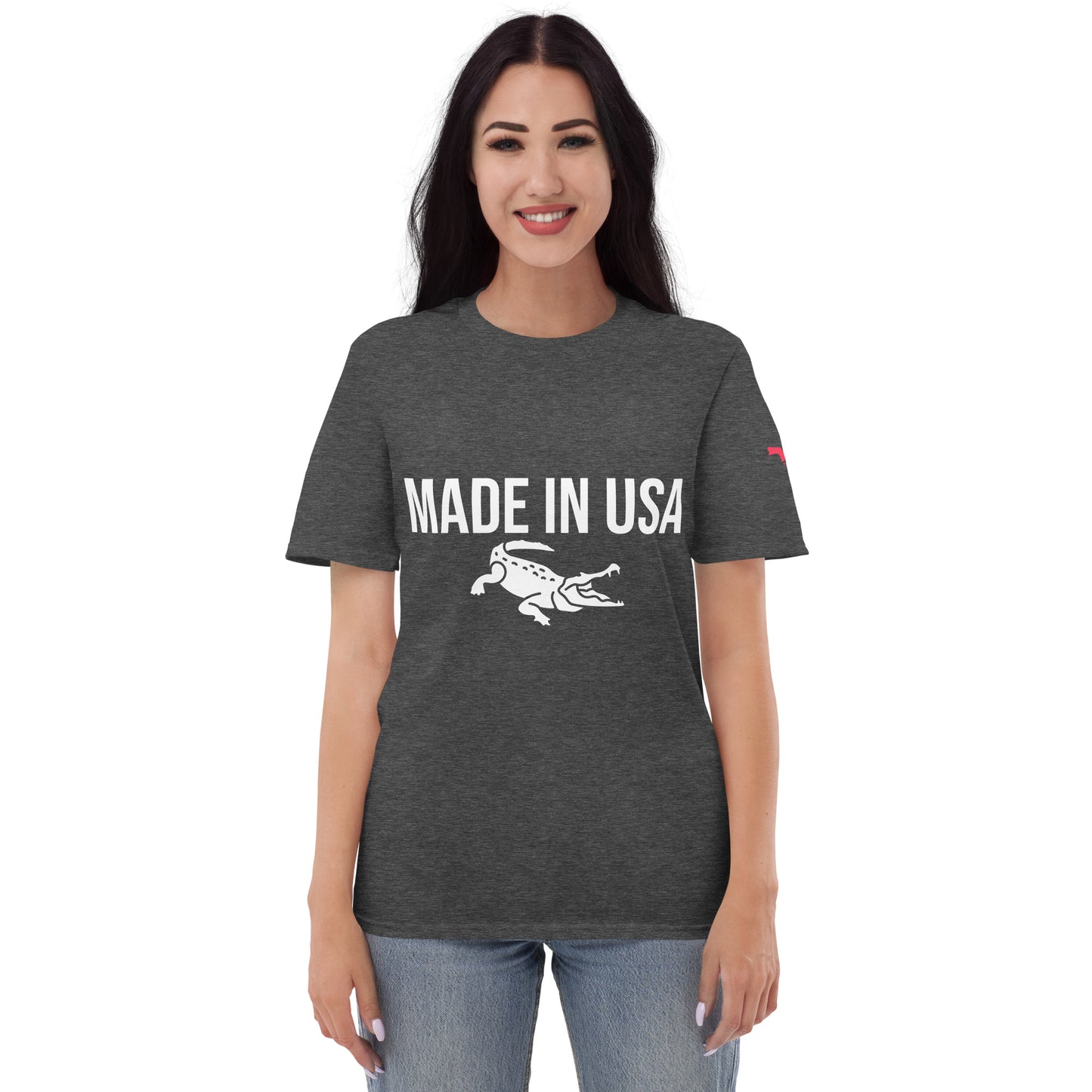 MADE IN USA ALLIGATOR T-SHIRT W/ FLORIDA MAP LEFT SLEEVE - Florida Alligator Premium Lightweight T-Shirt