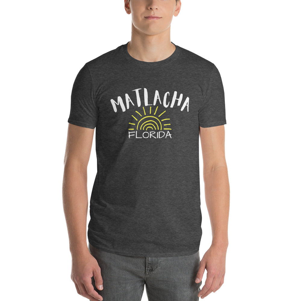 MATLACHA FLORIDA SUNSHINE - Matlacha FL with Sun - Premium Unisex T-Shirt - Gildan 980