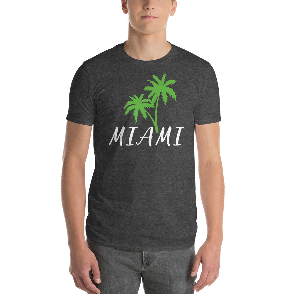 MIAMI FLORIDA Short-Sleeve T-Shirt - Miami Palm Tree Shirt - Gildan 980
