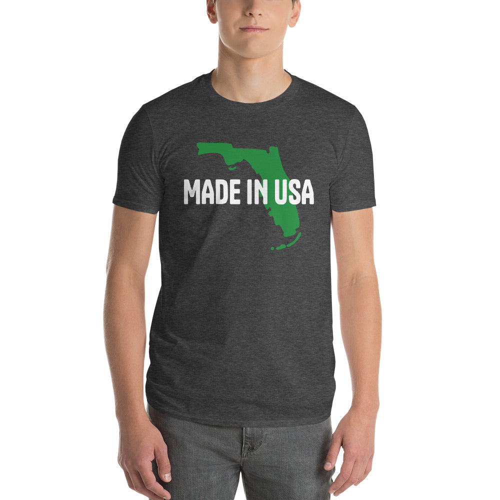 MADE IN USA T-SHIRT W/ FLORIDA MAP - Made in USA Shirt with a Florida Map Premium Lightweight T-Shirt