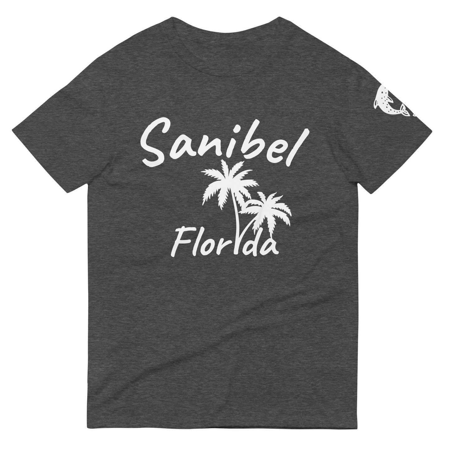 SANIBEL FLORIDA PALM TREE T-SHIRT - Palm Tree Dolphin Shirt Sanibel Island Florida