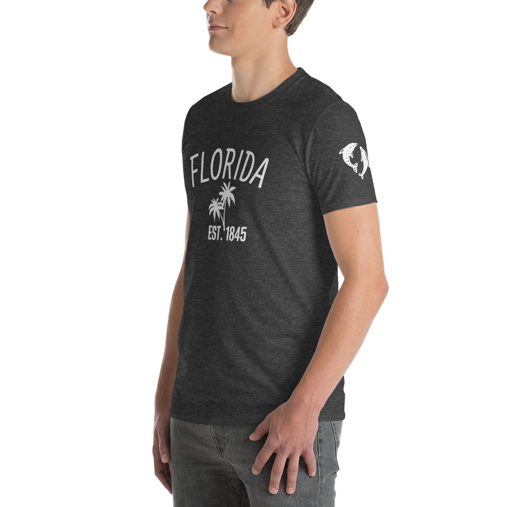 FLORIDA SHIRT WITH DOLPHINS - Florida T-Shirt with Dolphins on Left Sleeve V2