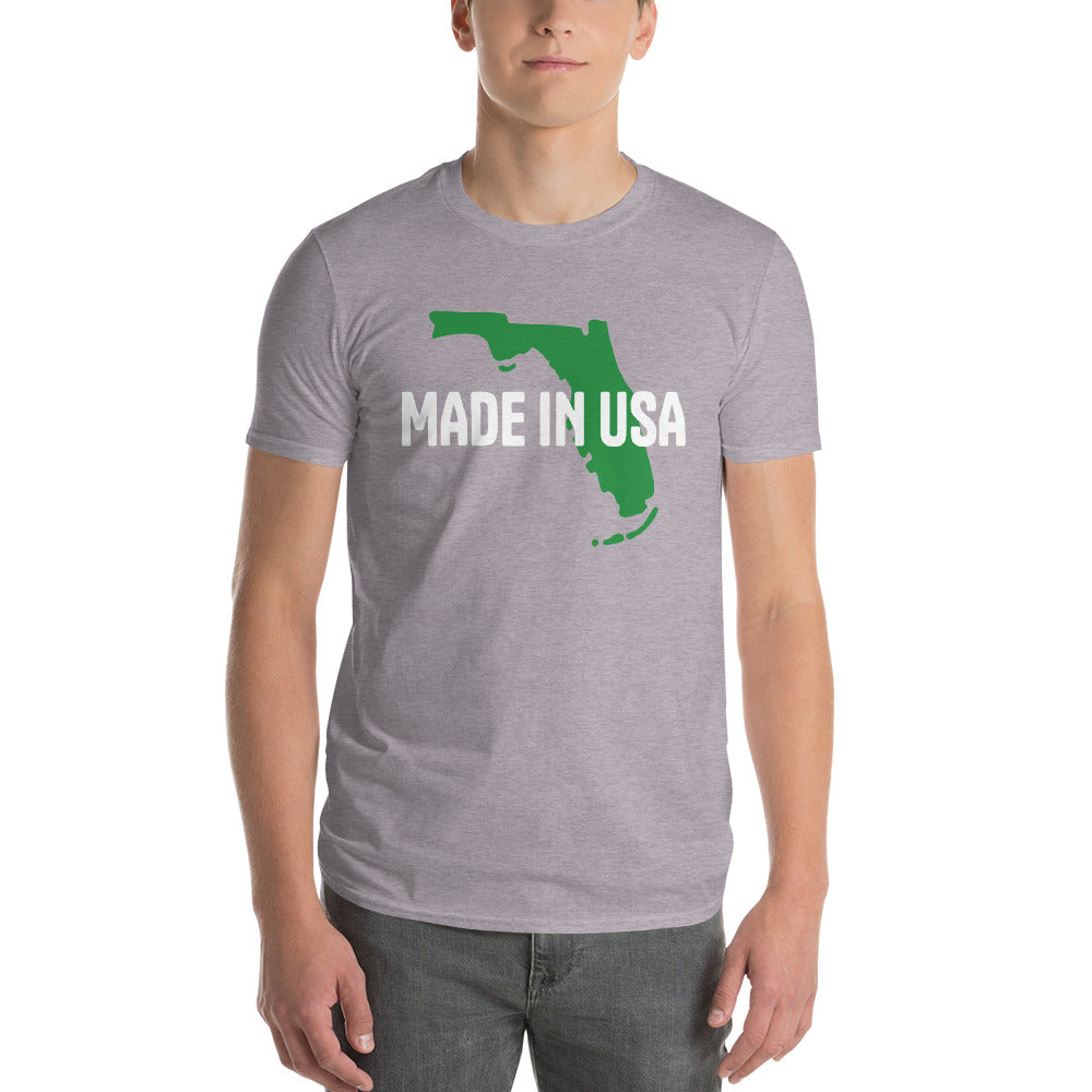 MADE IN USA T-SHIRT W/ FLORIDA MAP - Made in USA Shirt with a Florida Map Premium Lightweight T-Shirt