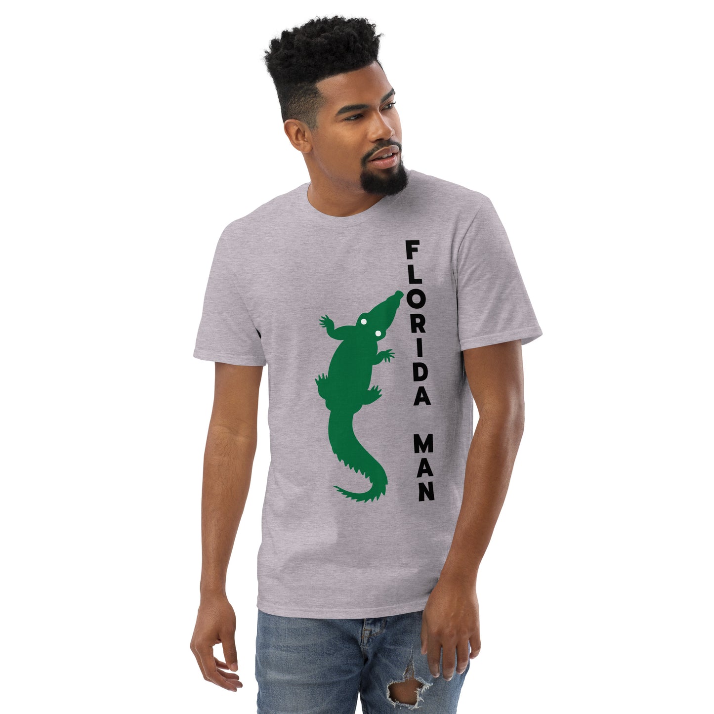 FLORIDA MAN ALLIGATOR T-SHIRT - Florida Man Alligator Shirt - (white & grey))
