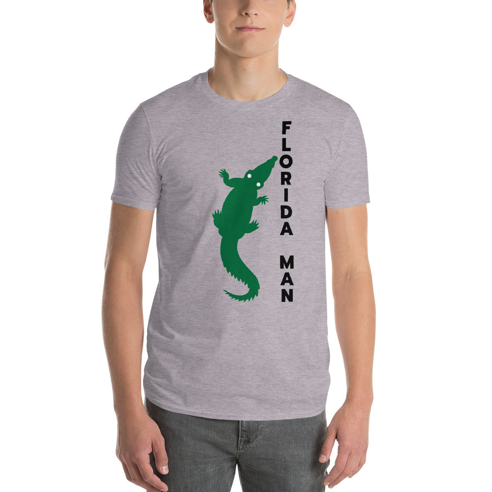 FLORIDA MAN ALLIGATOR T-SHIRT - Florida Man Alligator Shirt - (white & grey))