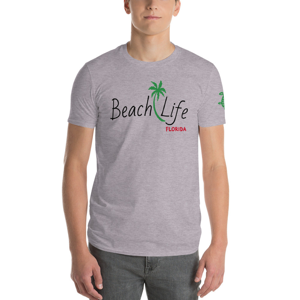 BEACH LIFE FLORIDA T-Shirt - Beach Life Florida Shirt with Palm Tree and Turtle
