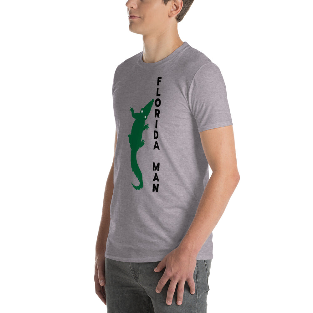 FLORIDA MAN ALLIGATOR T-SHIRT - Florida Man Alligator Shirt - (white & grey))