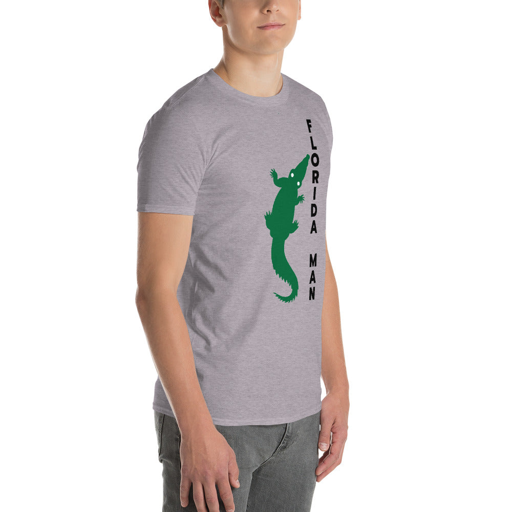 FLORIDA MAN ALLIGATOR T-SHIRT - Florida Man Alligator Shirt - (white & grey))