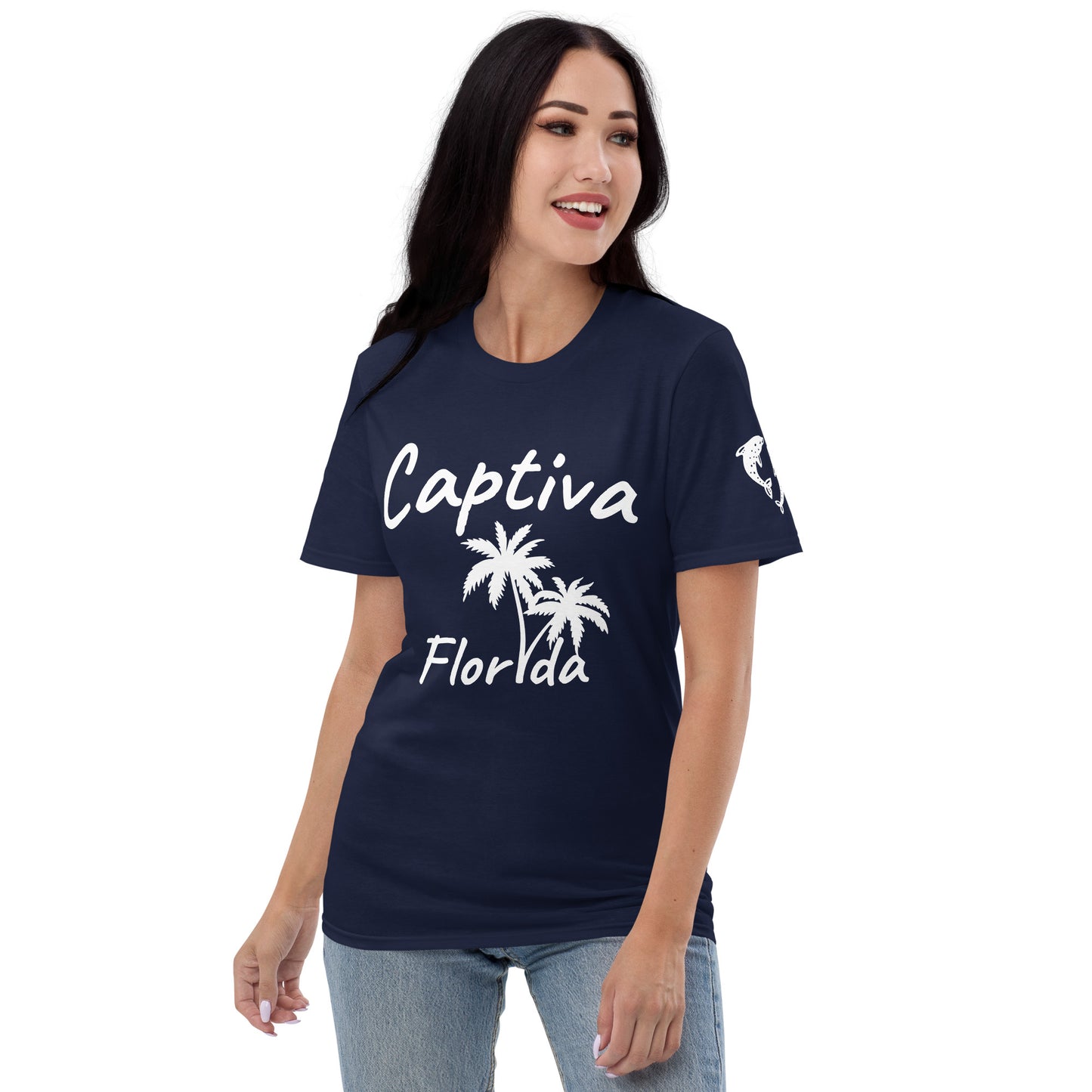 CAPTIVA FLORIDA PALM TREE T-SHIRT AND DOLPHINS - Palm Tree Dolphin Shirt Captiva Florida