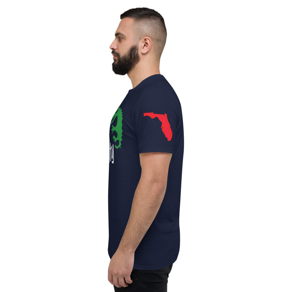 STAY SALTY FLORIDA TSHIRT W/ ALLIGATOR AND LEFT SLEEVE MAP - Florida Unisex Lightweight T-Shirt - Gildan 980